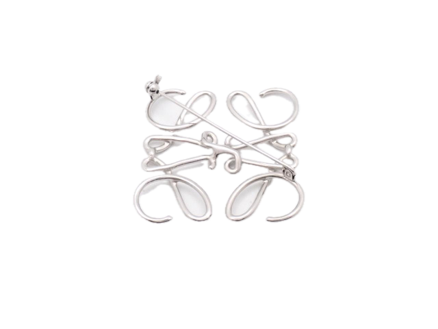 6802 - Loewe Anagram Brooch Silver Palladium Pin Brooch