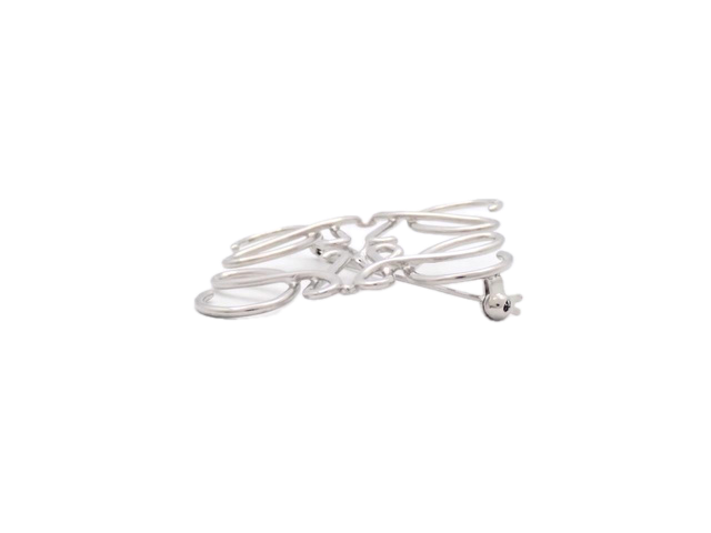6802 - Loewe Anagram Brooch Silver Palladium Pin Brooch