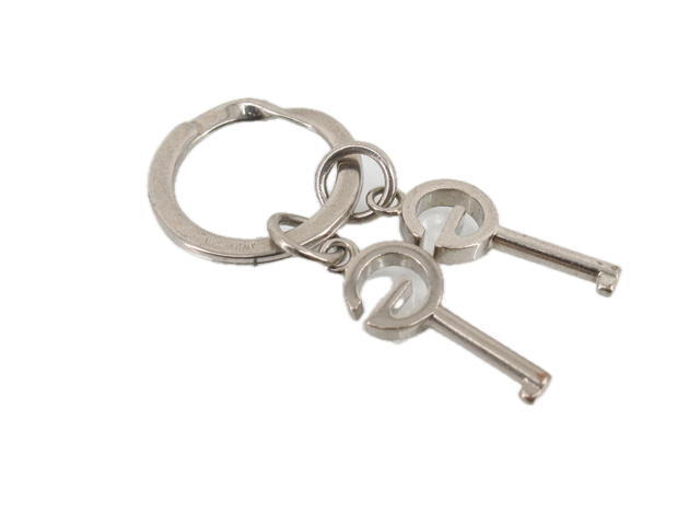 6803 - Gucci Silver Palladium Double Skeleton Key Chain Bag Charm