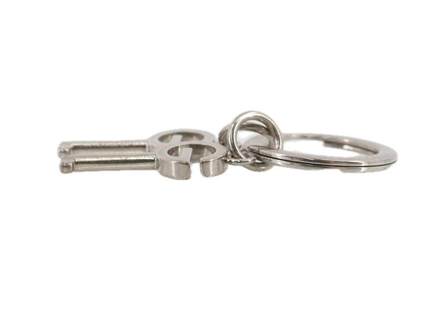 6803 - Gucci Silver Palladium Double Skeleton Key Chain Bag Charm