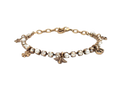 6807 - Christian Dior Bee Pearl Rhinestone Charm Bracelet