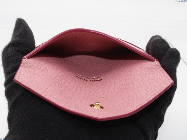 6809 - Miu Miu Forever Madras Love Envelope Card Case Pink Heart Bag Charm