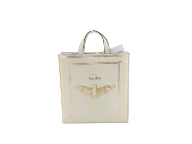 6874 - Gucci Garden Exclusive Leather Bat Motif Tote Bag Cream
