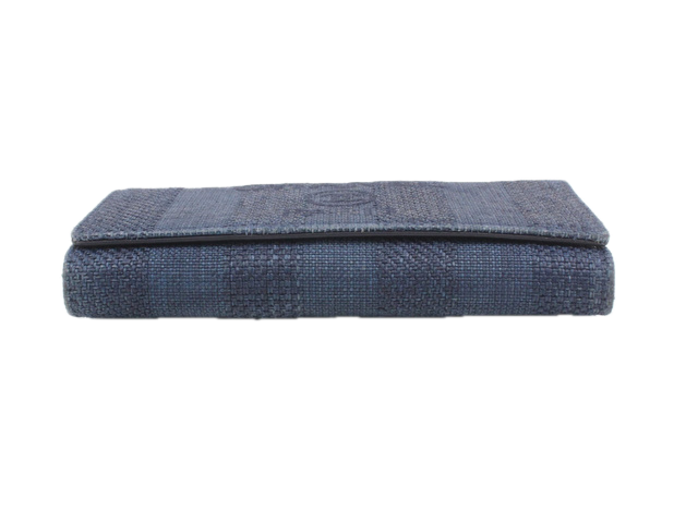 6812 - Chanel Deauville Canvas Long Wallet Denim