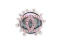 6819 - Vintage Chanel 02C CC Logo Pink Crystal Faux Pearl Dome Cocktail Ring