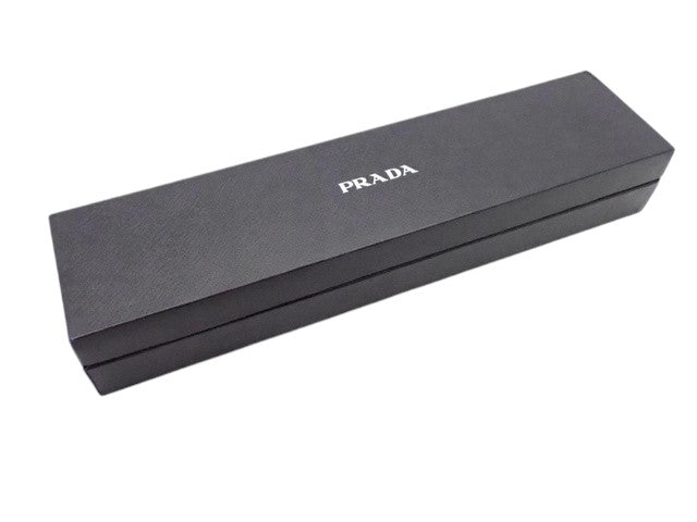 6877 - Prada Black Leather Wide Cuff Bracelet Watch Dial Motif