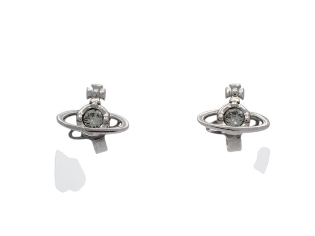 6880 - Vivienne Westwood Mini Orb Stud Earrings Silver & Crystal