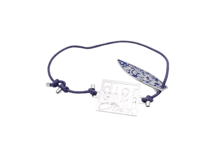 6881 - Christian Dior Surf Capsule Cord Bracelet Silver