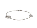 6884 - Fendi 'F Is Fendi' Crystal Oval Logo Chain Bracelet Silver Palladium