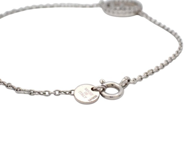 6884 - Fendi 'F Is Fendi' Crystal Oval Logo Chain Bracelet Silver Palladium