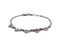 6886 - Fendi Five Bracelet Ruthenium Silver Chain Pink Crystal F Logo