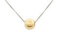 6894 - Loewe Anagram Ball Pendant Necklace 925 Sterling Silver Gold Plated Curb Chain