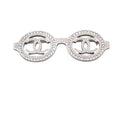 6921 - Chanel CC Logo Glasses Brooch Pin Crystal Rhinestone