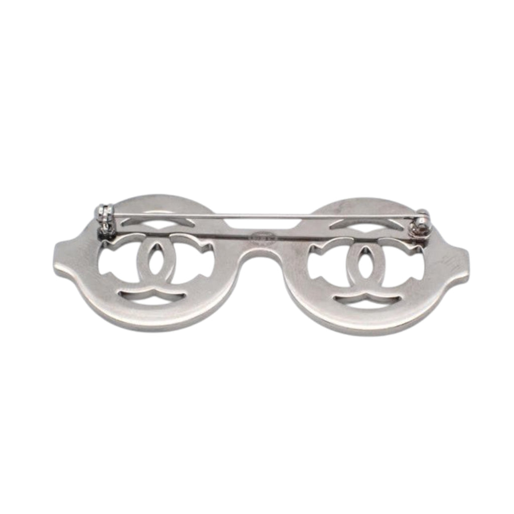 6921 - Chanel CC Logo Glasses Brooch Pin Crystal Rhinestone