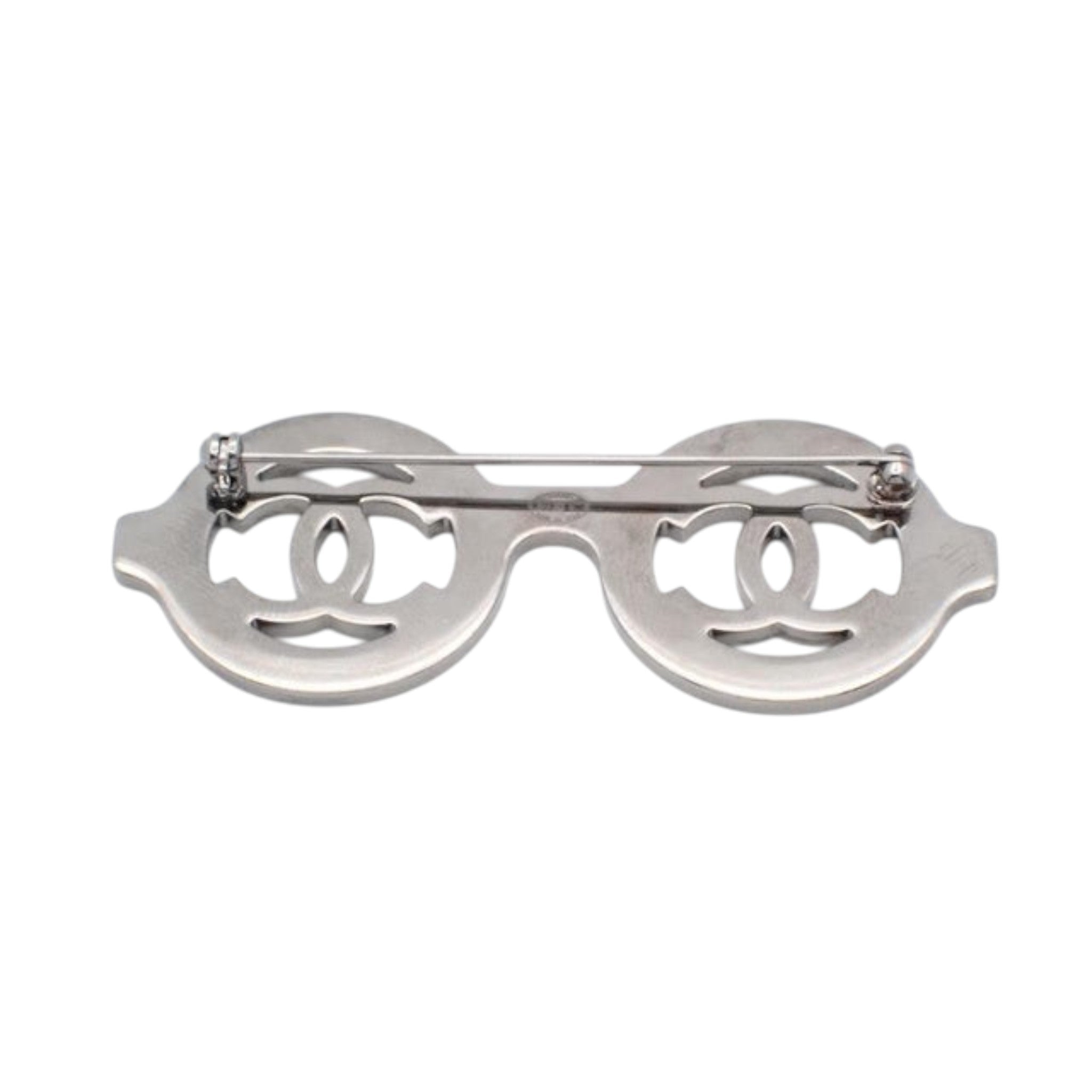6921 - Chanel CC Logo Glasses Brooch Pin Crystal Rhinestone