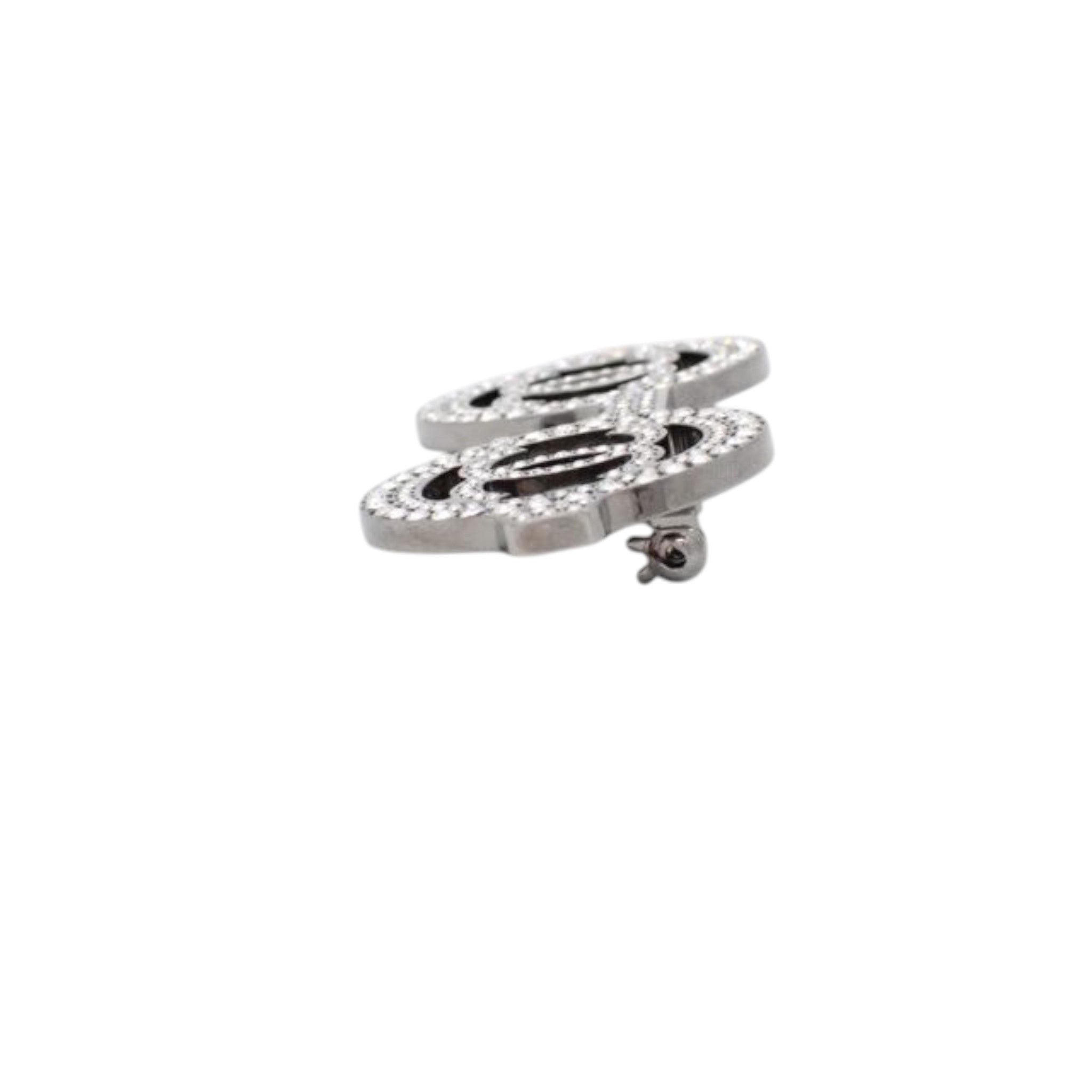 6921 - Chanel CC Logo Glasses Brooch Pin Crystal Rhinestone