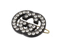 7063 - Gucci Rhinestone Interlocking G Hair Clip, With Box Black