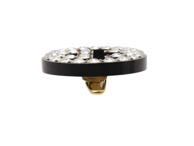 7063 - Gucci Rhinestone Interlocking G Hair Clip, With Box Black