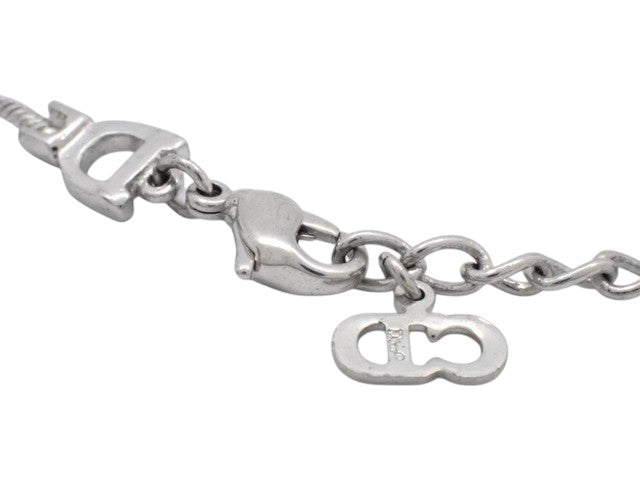 7507 - Christian Dior Cat Motif Bracelet Silver Tone Turquoise