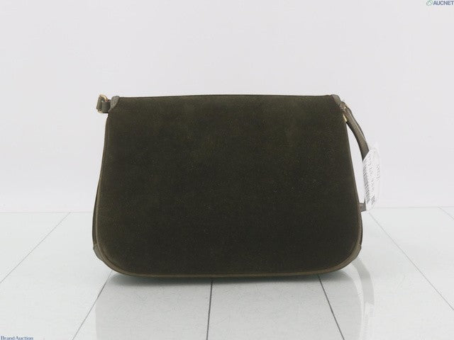 7508 - Gucci Horsebit 1955 Suede Green Shoulder Bag Vintage