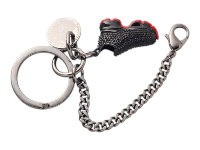 7513 - Christian Louboutin Spike Sneaker Keychain Black Red Sole