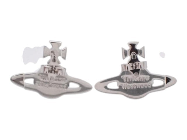 7518 - Vivienne Westwood Crystal Orb Earrings Silver-tone - New in Box