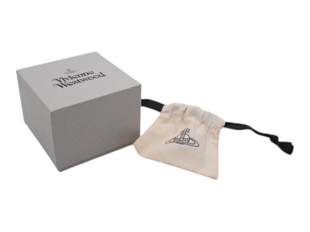 7518 - Vivienne Westwood Crystal Orb Earrings Silver-tone - New in Box