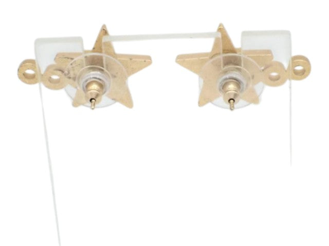 7526 Chanel Black Star Stud Earrings Gold-tone