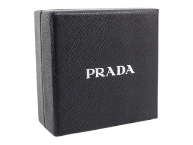 7531 - Prada Car Motif Keychain / Silver & Black / With Box