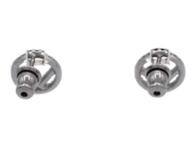 7544 - Fendi F Black Crystal Silver-tone Earrings