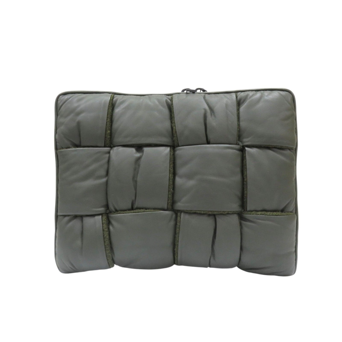 6042 - Bottega Veneta Intrecciato Padded Clutch Dark Green