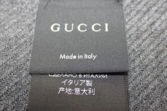 6100 - Gucci Wool GG Monogram Stripe Scarf – Gray & Blue