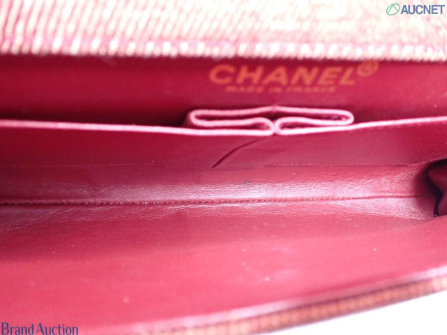 6102 - Chanel Chocolate Bar Maroon Denim Flap Bag