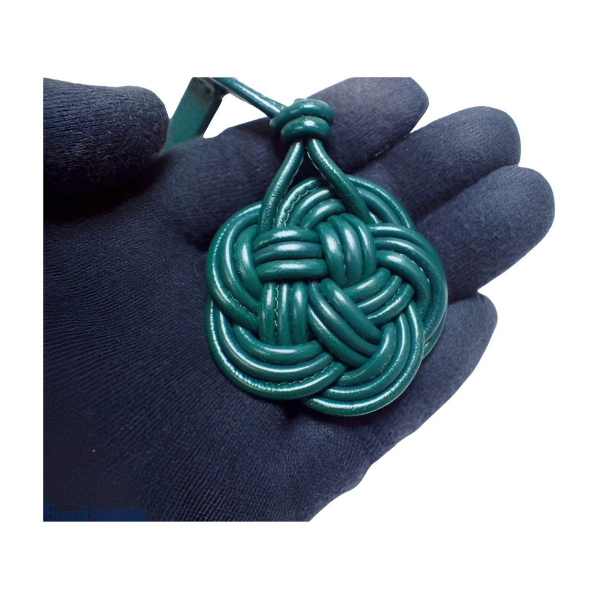 6105 - Bottega Veneta Mizuhiki Leather Bag Charm – Green