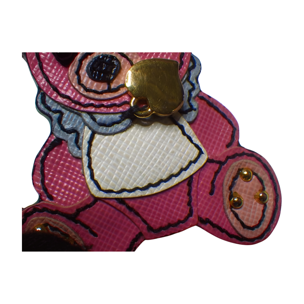 6287 Prada Bear Bag Charm - Gold & Pink