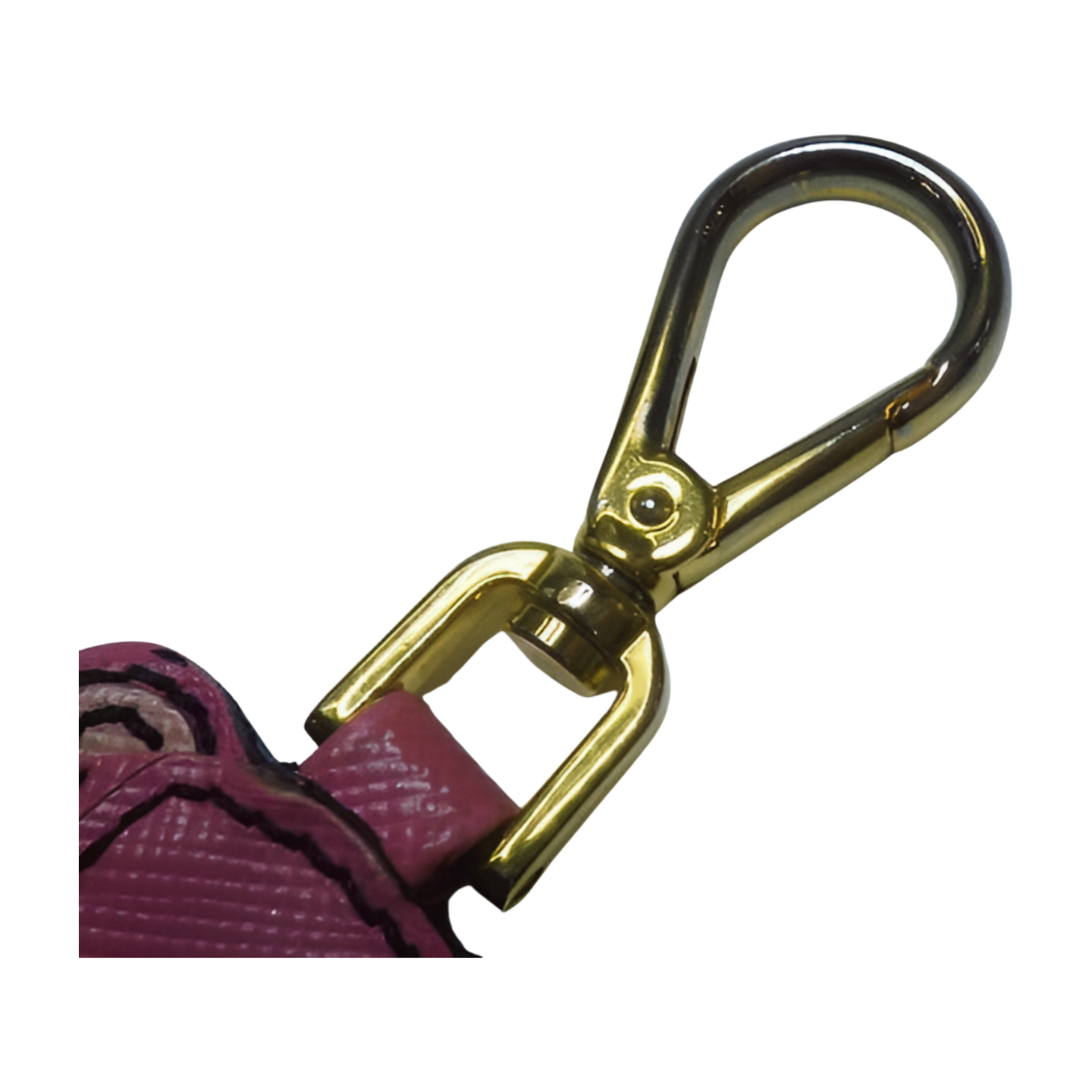 6287 Prada Bear Bag Charm - Gold & Pink