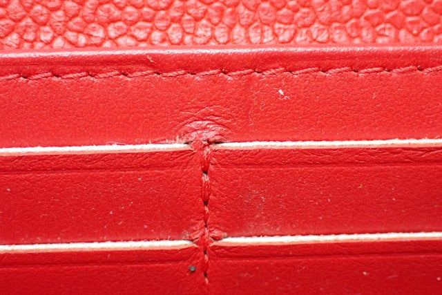 Chanel V-Stitch Chevron Long Wallet - Red