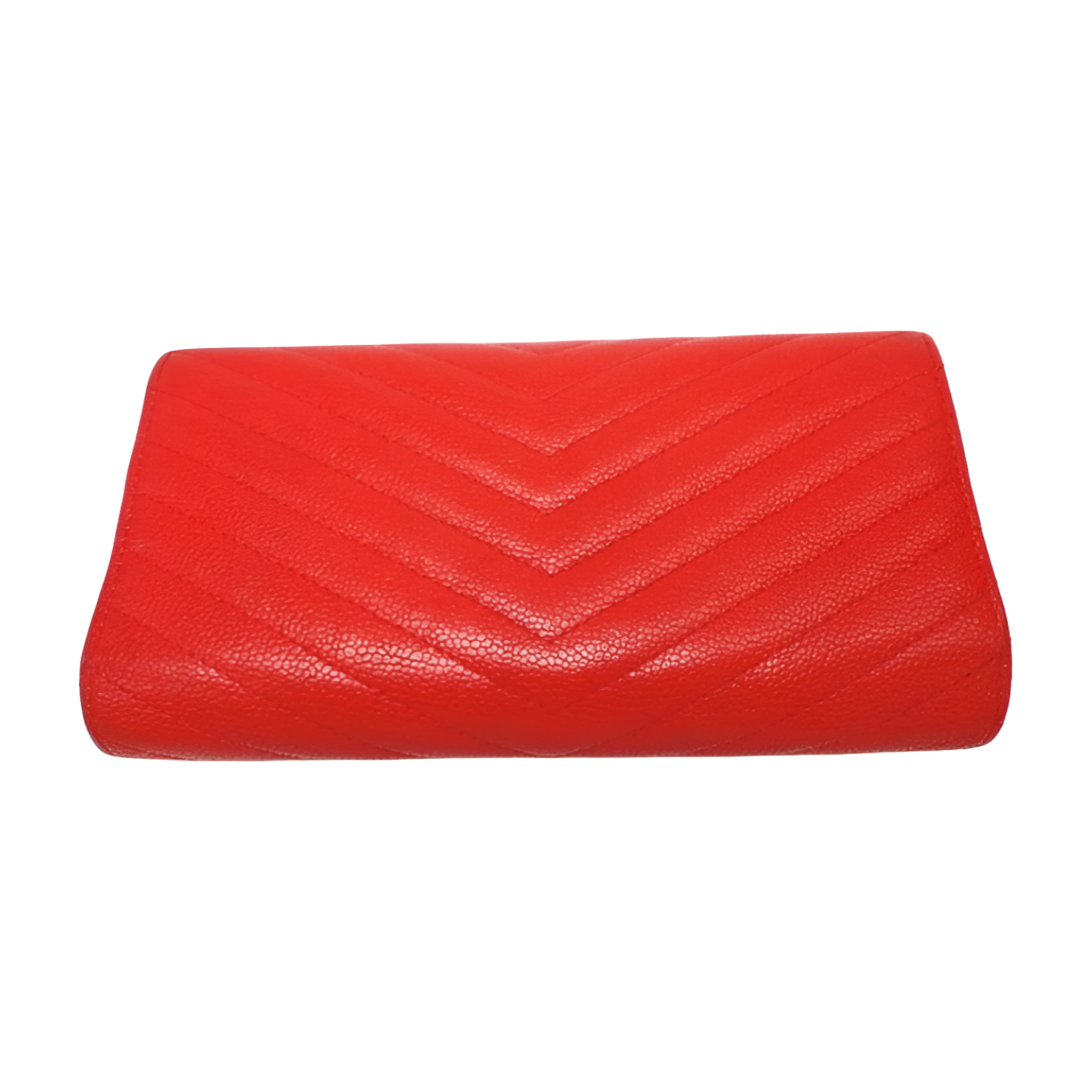 Chanel V-Stitch Chevron Long Wallet - Red