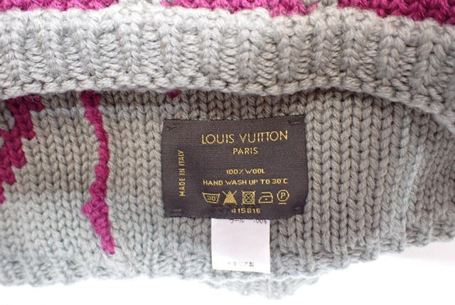 6383 - Louis Vuitton Monogram Reversible Snood - Pink & Grey
