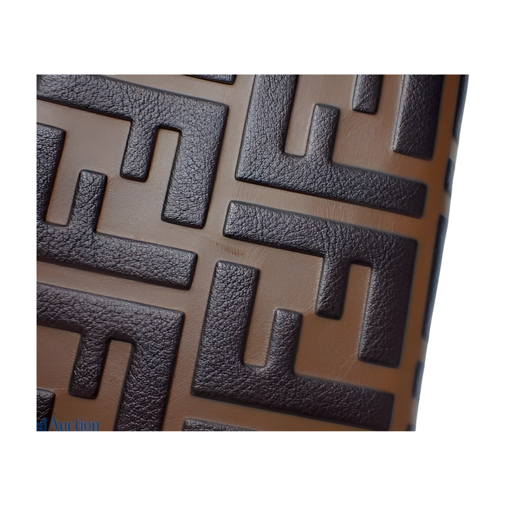 6387 - Fendi FF Logo Bifold Long Wallet - Silver & Monogram