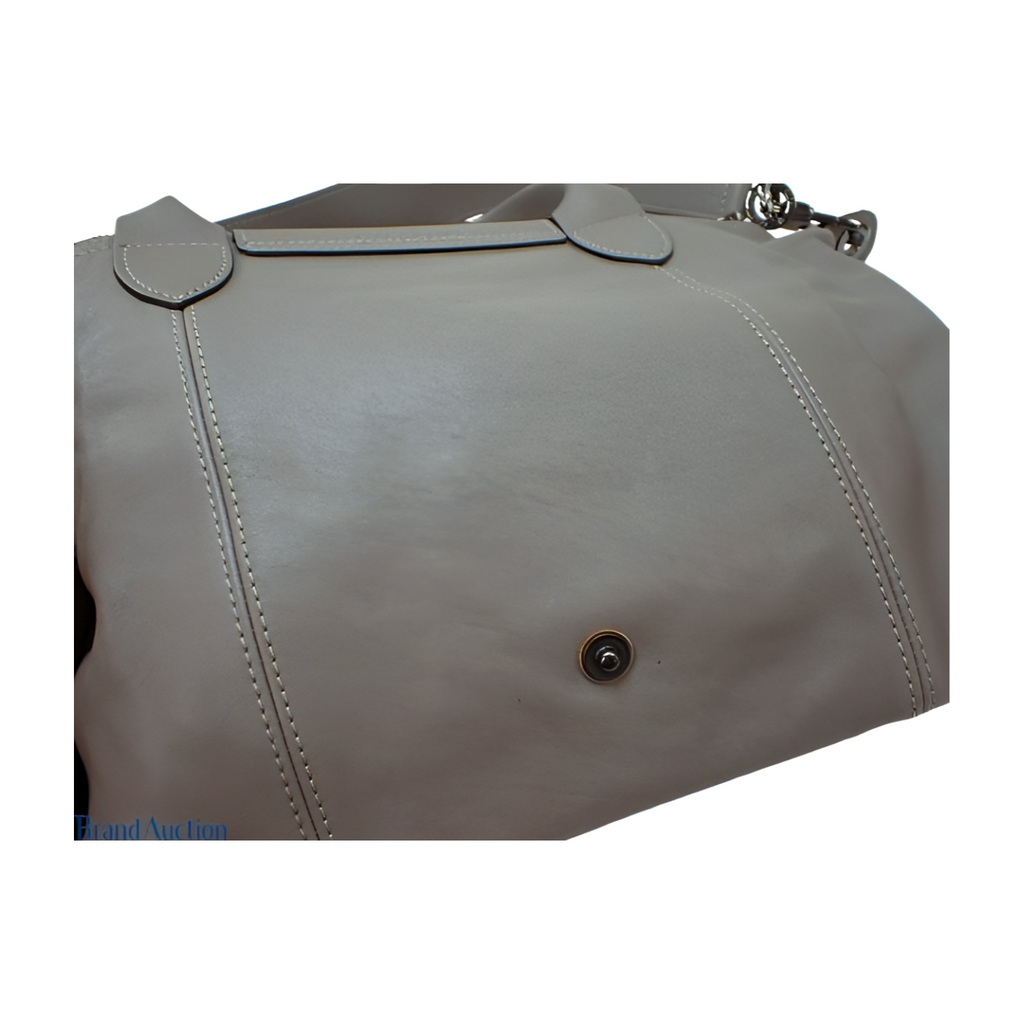 6395 - Longchamp Le Pliage Cuir Tote Bag - Interchangeable Strap - Grey