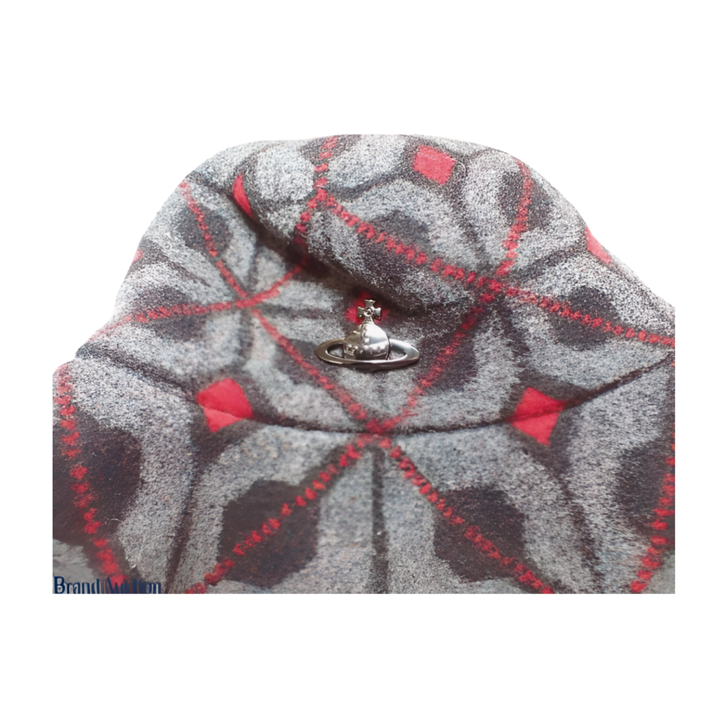 6465 - Vivienne Westwood Orb Plate Pattern Hat Black