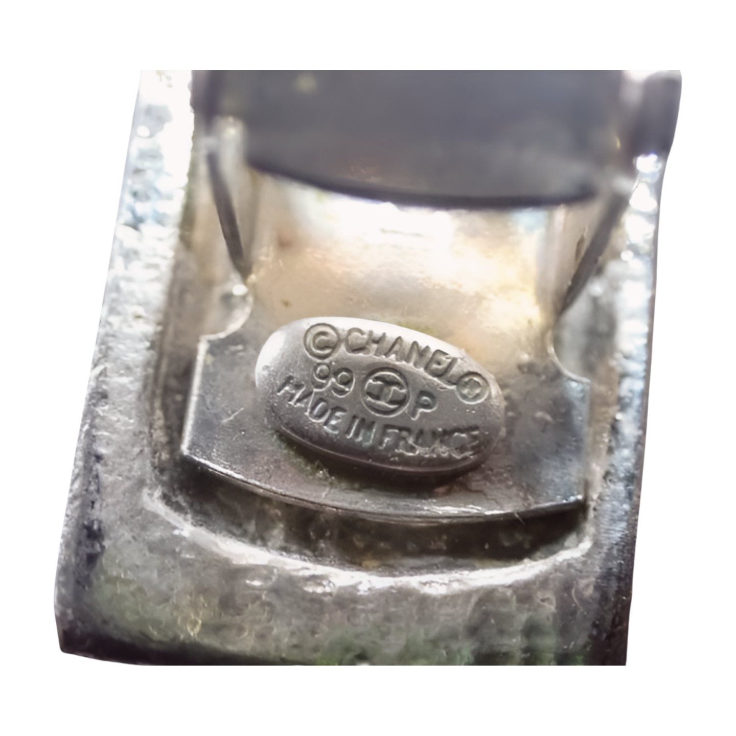 6504 - Chanel Logo Silver Barrette - Silver