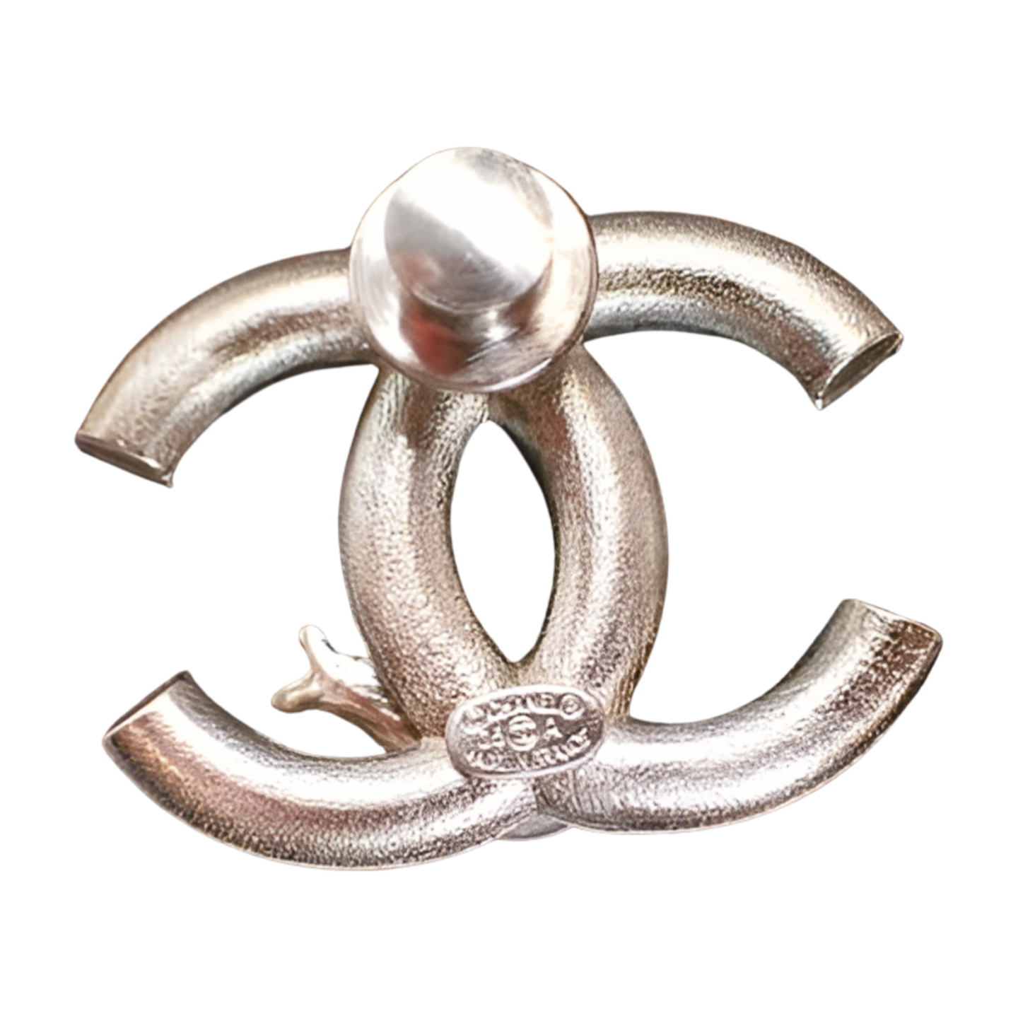 6507 - Chanel Coco Snail Shell Brooch - Silver