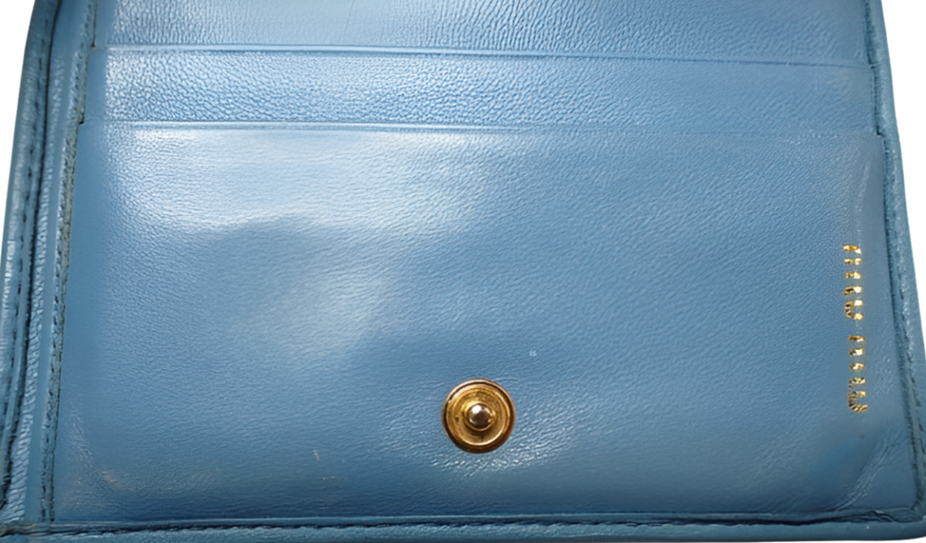 6515 - Miu Miu Matelasse Bi-Fold Wallet Blue