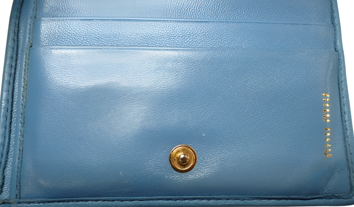 6515 - Miu Miu Matelasse Bi-Fold Wallet Blue