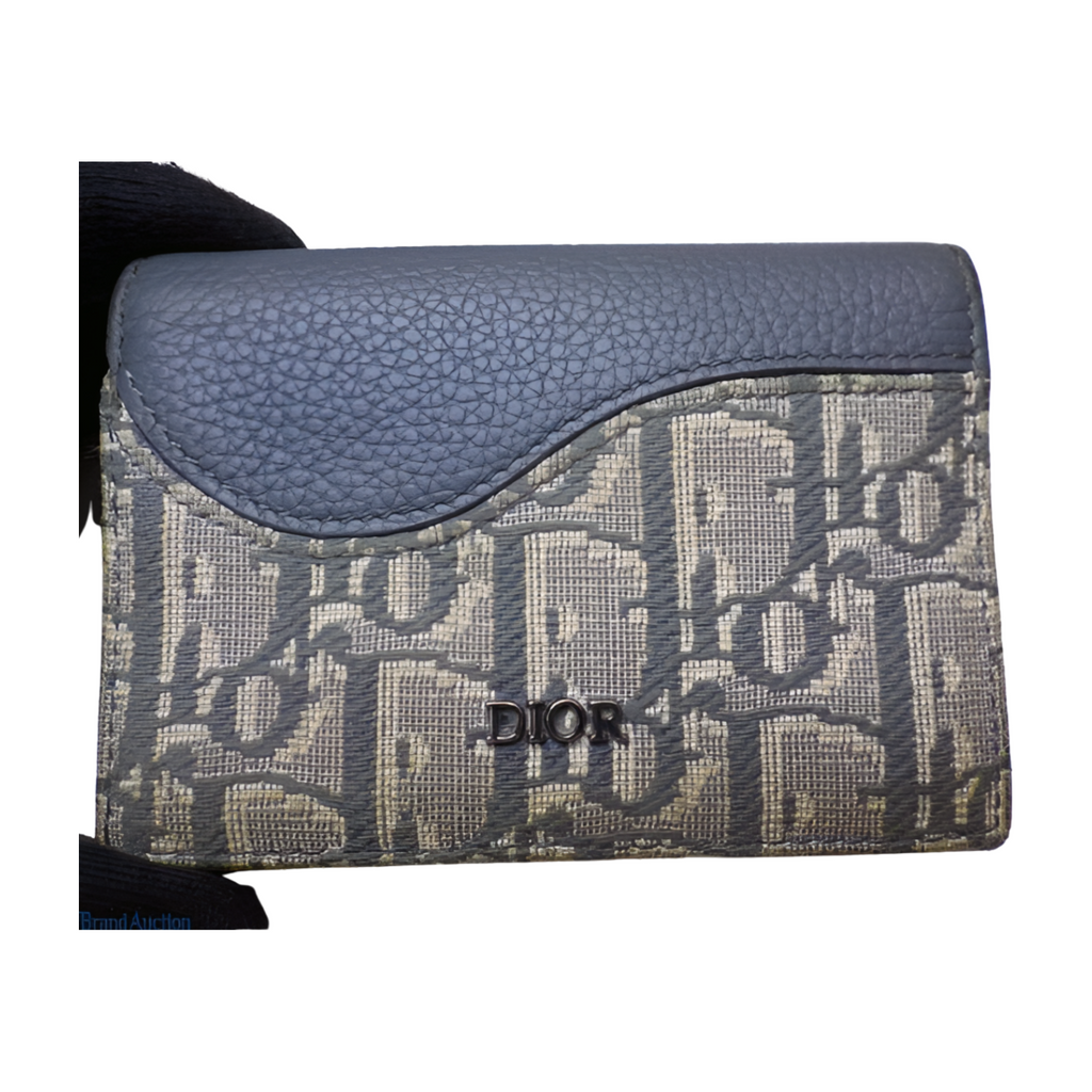 6579 - Dior Card Wallet Gray Leather & Trotter