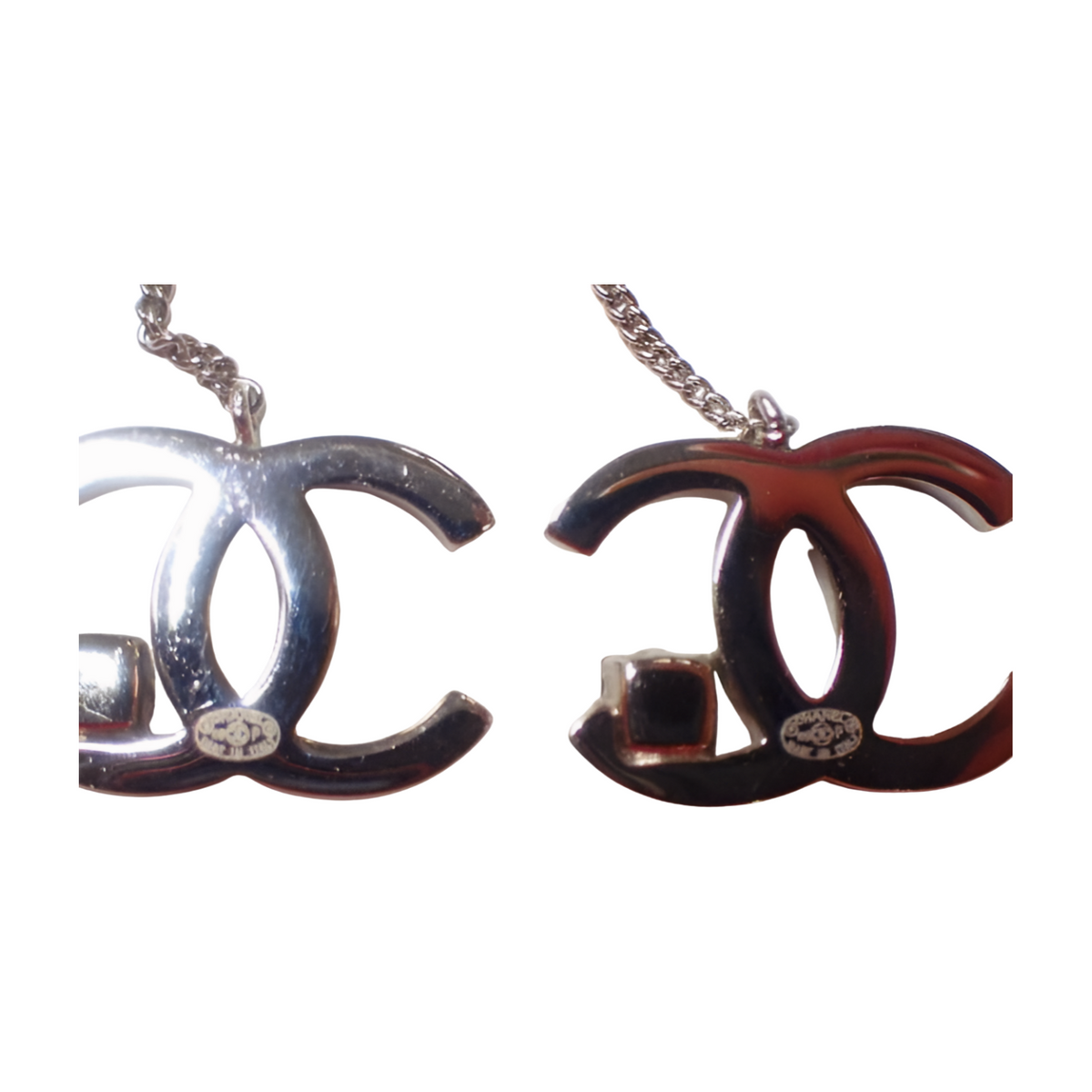 6772 - Chanel Drop Earrings Silver - Chanel Earring(S) / Silver / Very Good