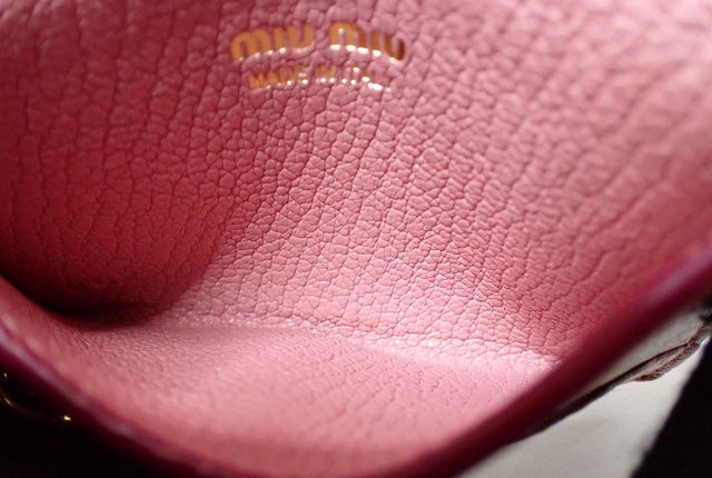 6809 - Miu Miu Forever Madras Love Envelope Card Case Pink Heart Bag Charm