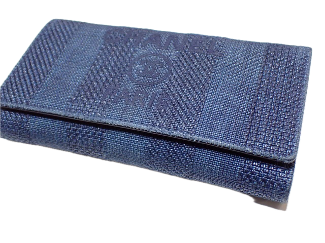 6812 - Chanel Deauville Canvas Long Wallet Denim